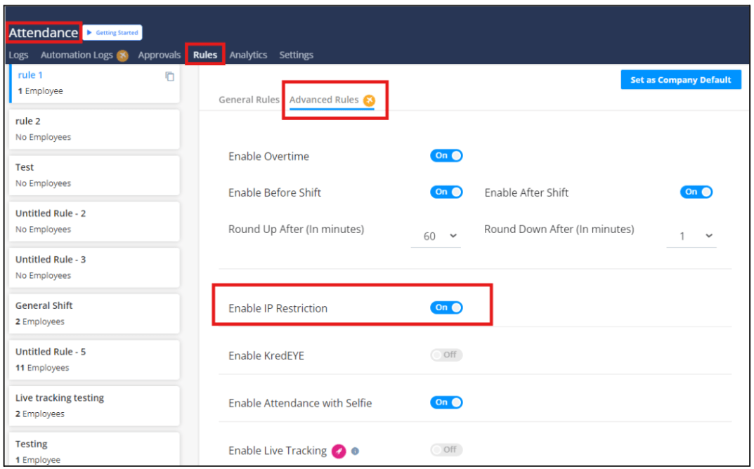 What IP restriction do? - Support Kredily